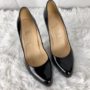 38.5 or Size 8.5 Black Christian Louboutin Leather
